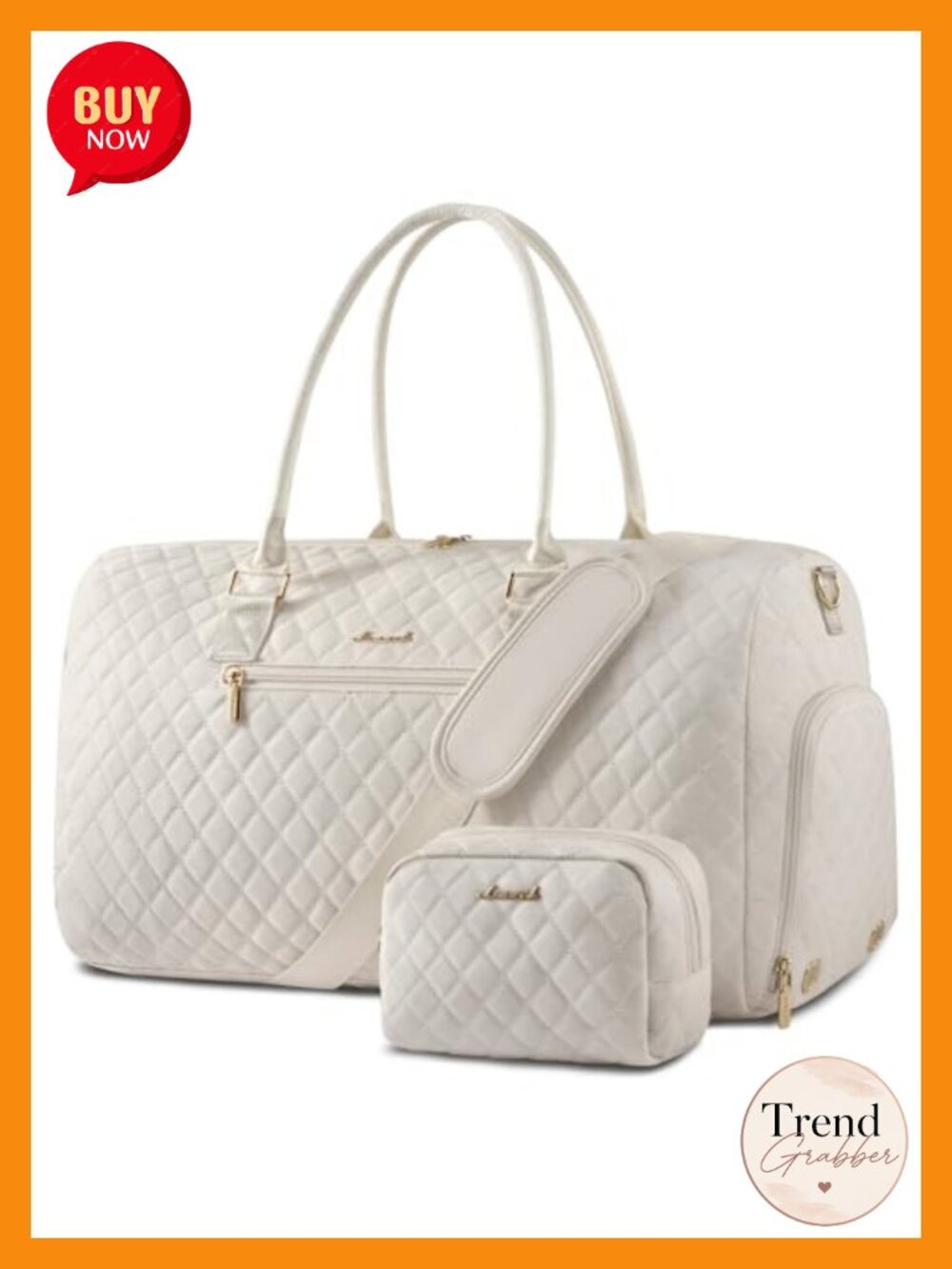 Travel Duffel Bag Weekender with Toiletry Bag Shoe Compartment Polyester Carry